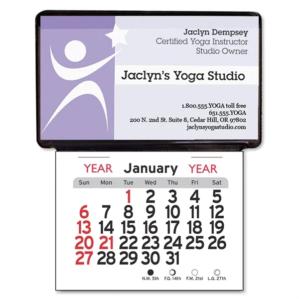 Black color option for Adhesive Peel N Stick® Business Card Holder Calendar
