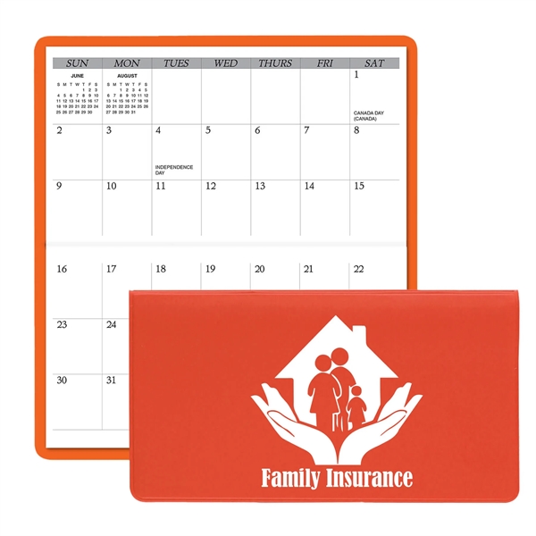 Orange color option for Horizontal Monthly Pocket Planners
