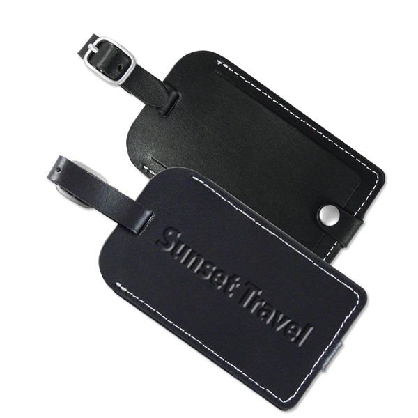 Black color option for Vintage Leather Luggage Tag