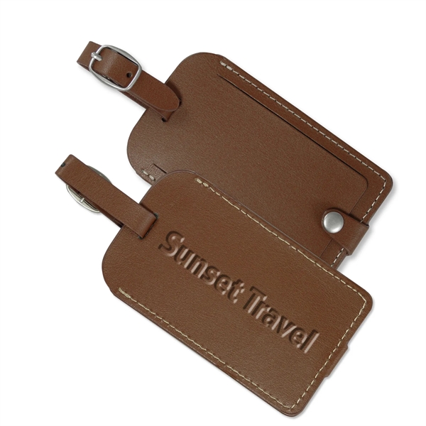 Brown color option for Vintage Leather Luggage Tag