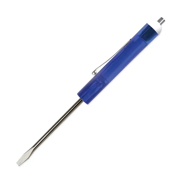 Translucent Blue color option for Pocket Screwdriver 1/8" Flat Tip Blade + Magnet Top