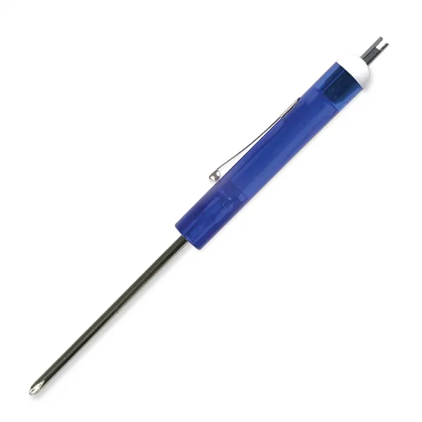 Translucent Blue color option for Pocket Screwdriver #0 Phillips Blade + Valve Stem Top