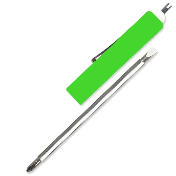 Fluorescent Green color option for Jumbo Pocket Screwdriver Reversible Flat Blade + Valve Stem
