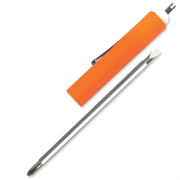 Orange color option for Jumbo Pocket Screwdriver Reversible Flat Blade + Valve Stem