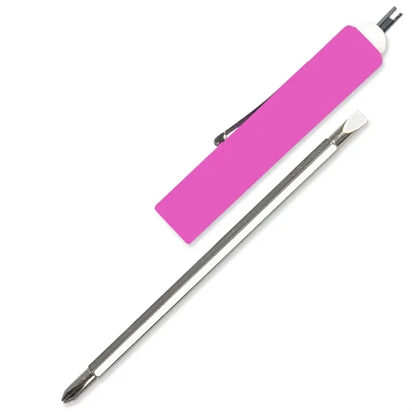 Pink color option for Jumbo Pocket Screwdriver Reversible Flat Blade + Valve Stem