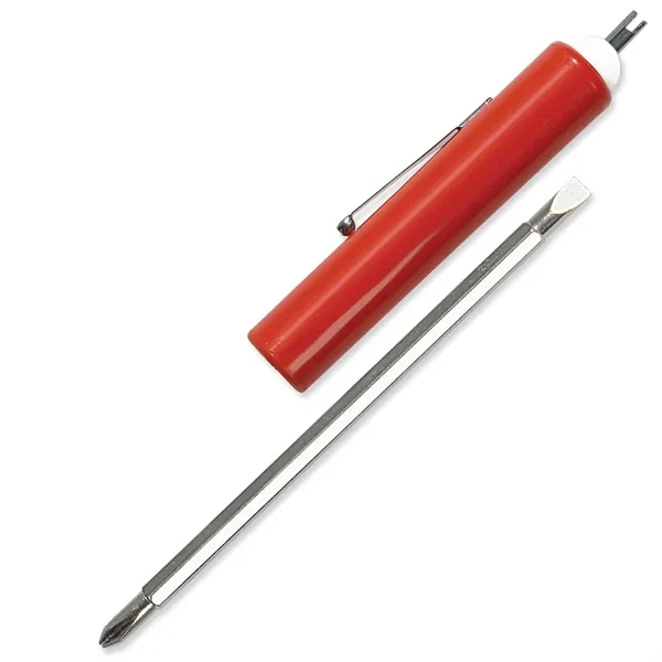Red color option for Jumbo Pocket Screwdriver Reversible Flat Blade + Valve Stem