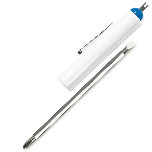 White color option for Jumbo Pocket Screwdriver Reversible Flat Blade + Valve Stem