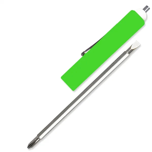 Fluorescent Green color option for Jumbo Pocket Screwdriver Reversible Flat Blade + Magnet