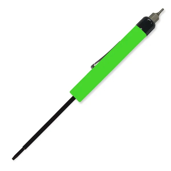 Fluorescent Green color option for Pocket Screwdriver Tech Blade + Hex Bit Top