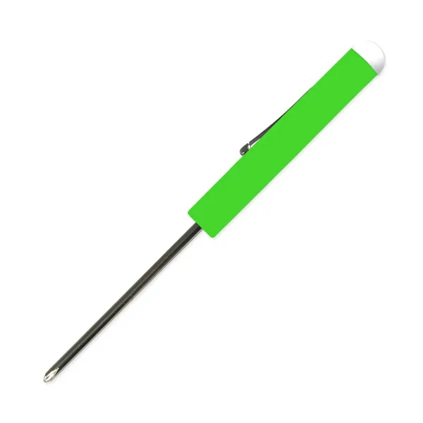 Fluorescent Green color option for Pocket Screwdriver #0 Phillips Blade + Button Top