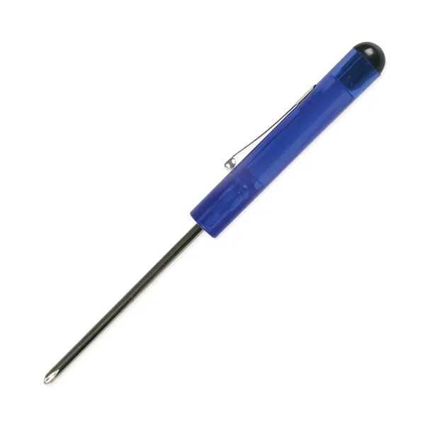 Translucent Blue color option for Pocket Screwdriver #0 Phillips Blade + Button Top