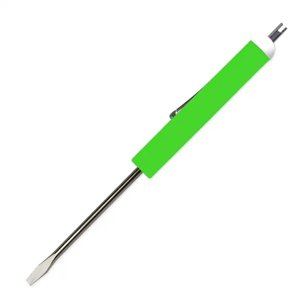 Fluorescent Green color option for Pocket Screwdriver 1/8" Flat Blade + Valve Stem Top