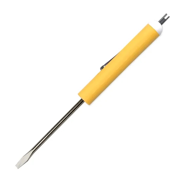 Yellow color option for Pocket Screwdriver 1/8" Flat Blade + Valve Stem Top