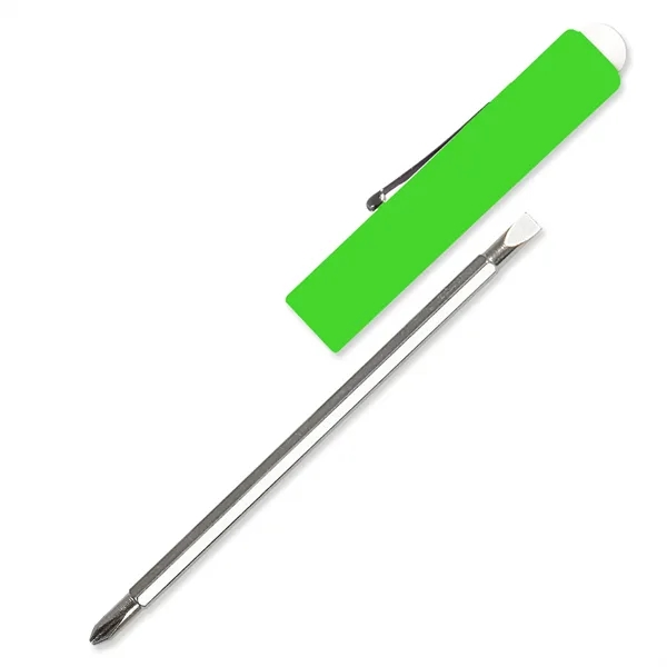Fluorescent Green color option for Jumbo Pocket Screwdriver Reversible Flat Blade + Button