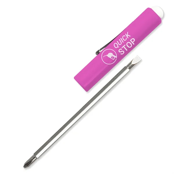 Pink color option for Jumbo Pocket Screwdriver Reversible Flat Blade + Button