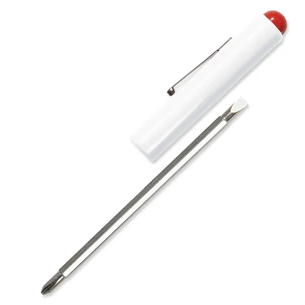 White color option for Jumbo Pocket Screwdriver Reversible Flat Blade + Button