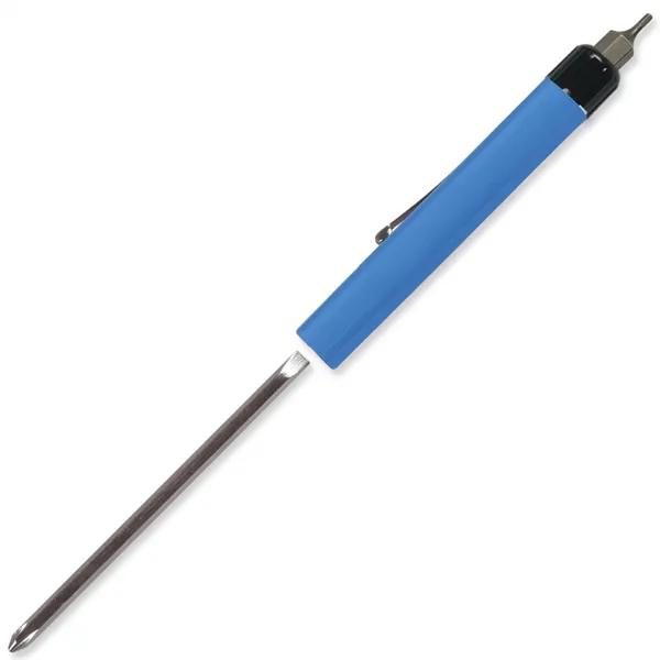 Bright Blue color option for Pocket Screwdriver Reversible Flat Blade + Hex Bit Top
