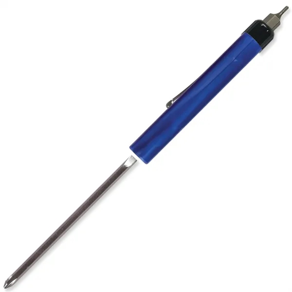 Metallic Blue color option for Pocket Screwdriver Reversible Flat Blade + Hex Bit Top