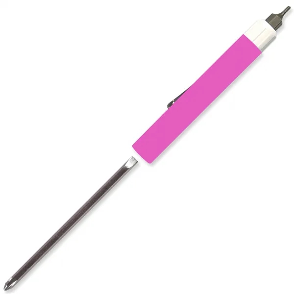 Pink color option for Pocket Screwdriver Reversible Flat Blade + Hex Bit Top
