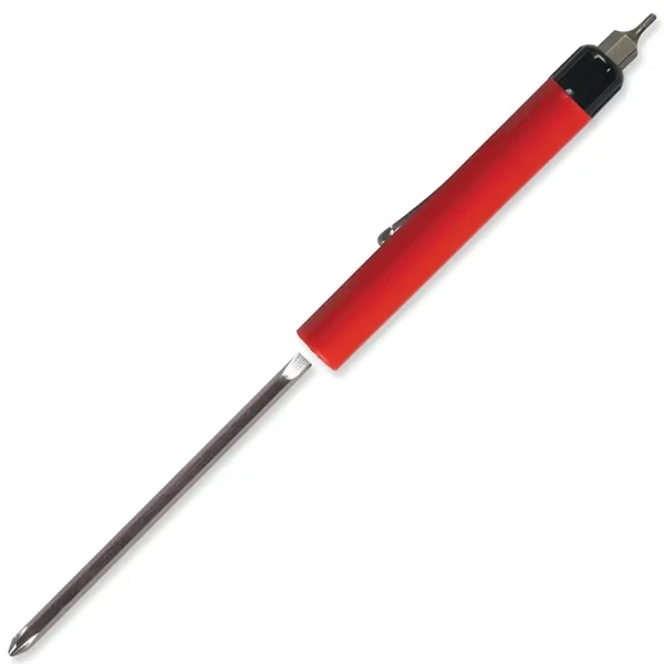 Red color option for Pocket Screwdriver Reversible Flat Blade + Hex Bit Top