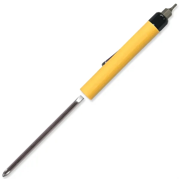 Yellow color option for Pocket Screwdriver Reversible Flat Blade + Hex Bit Top