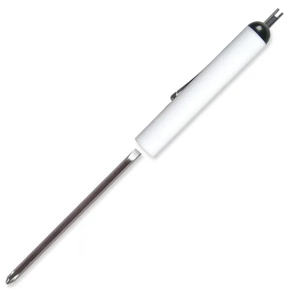 White color option for Pocket Screwdriver Reversible Flat Blade + Valve Stem Top