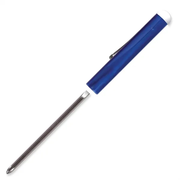 Metallic Blue color option for Pocket Screwdriver Reversible Flat Blade + Button Top
