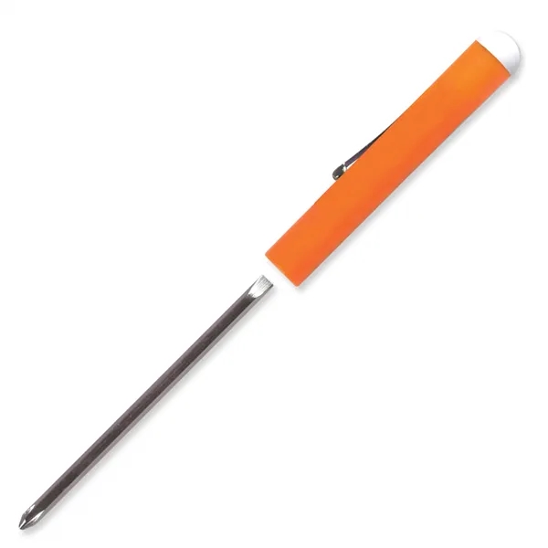 Orange color option for Pocket Screwdriver Reversible Flat Blade + Button Top