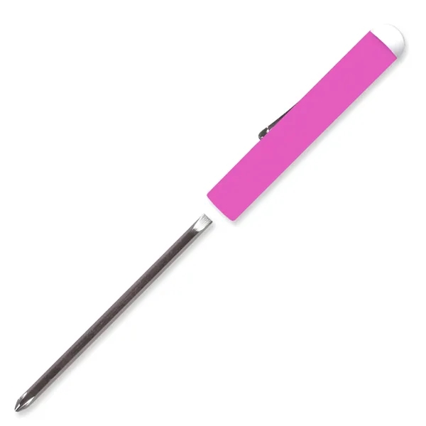 Pink color option for Pocket Screwdriver Reversible Flat Blade + Button Top