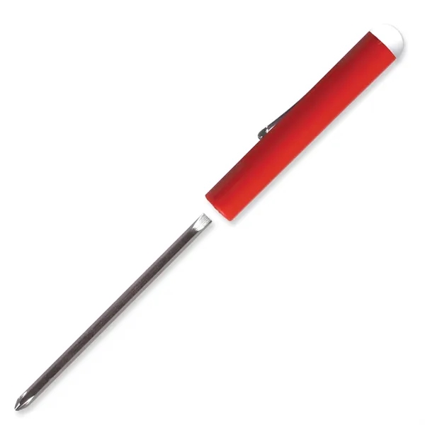 Red color option for Pocket Screwdriver Reversible Flat Blade + Button Top