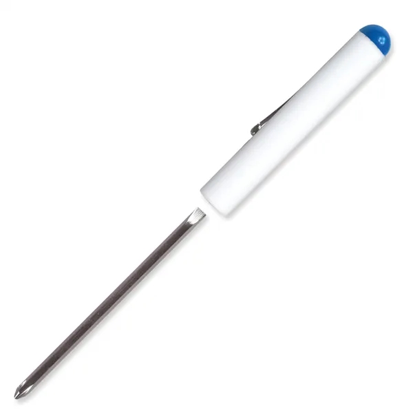 White color option for Pocket Screwdriver Reversible Flat Blade + Button Top
