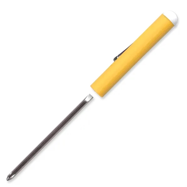 Yellow color option for Pocket Screwdriver Reversible Flat Blade + Button Top