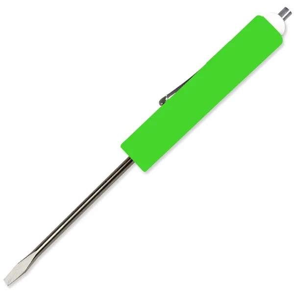 Fluorescent Green color option for Jumbo Pocket Screwdriver 1/8" Flat Tip Blade + Magnet Top