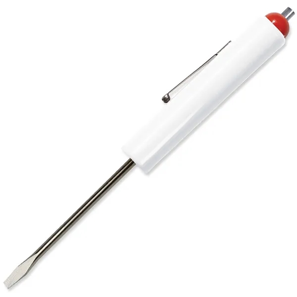 White color option for Jumbo Pocket Screwdriver 1/8" Flat Tip Blade + Magnet Top