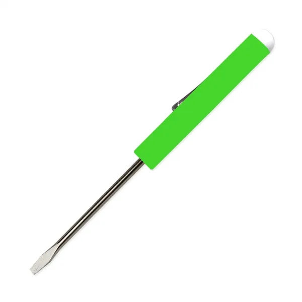 Fluorescent Green color option for Pocket Screwdriver 1/8" Flat Tip Blade + Button Top