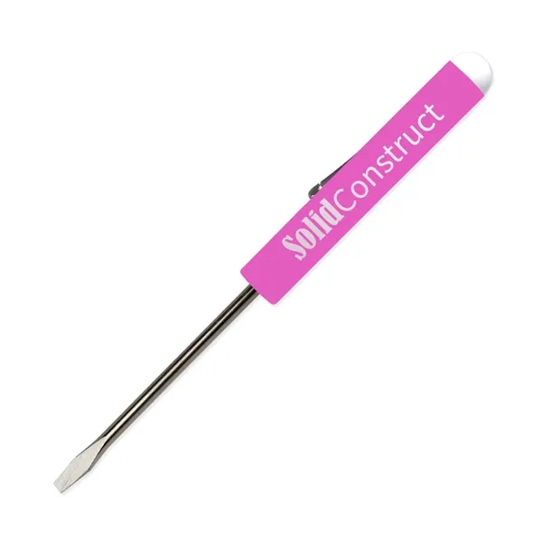 Pink color option for Pocket Screwdriver 1/8" Flat Tip Blade + Button Top