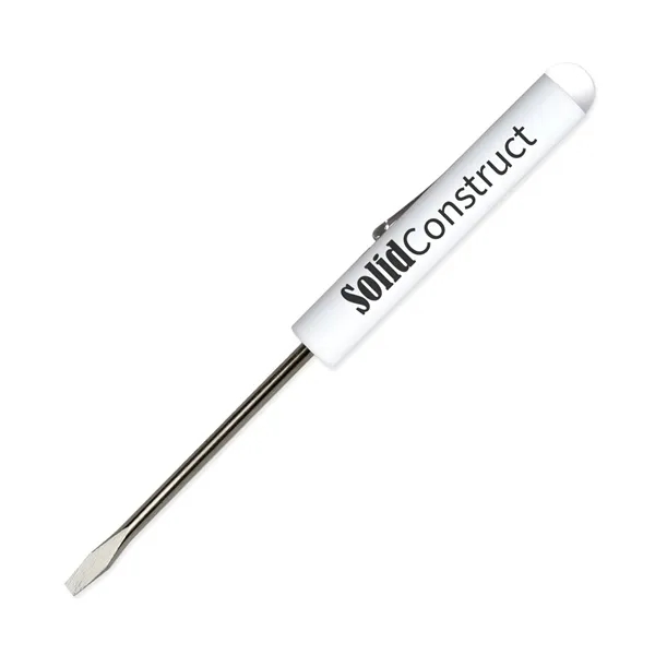 White color option for Pocket Screwdriver 1/8" Flat Tip Blade + Button Top