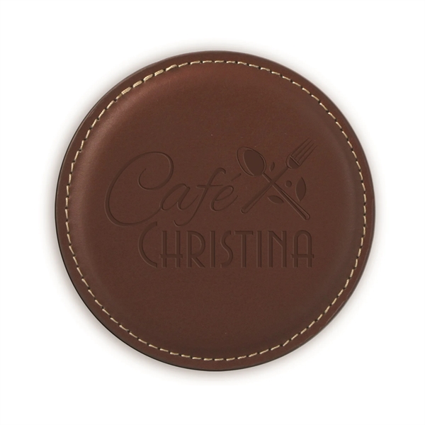 Brown color option for Vintage Leather Round Coaster