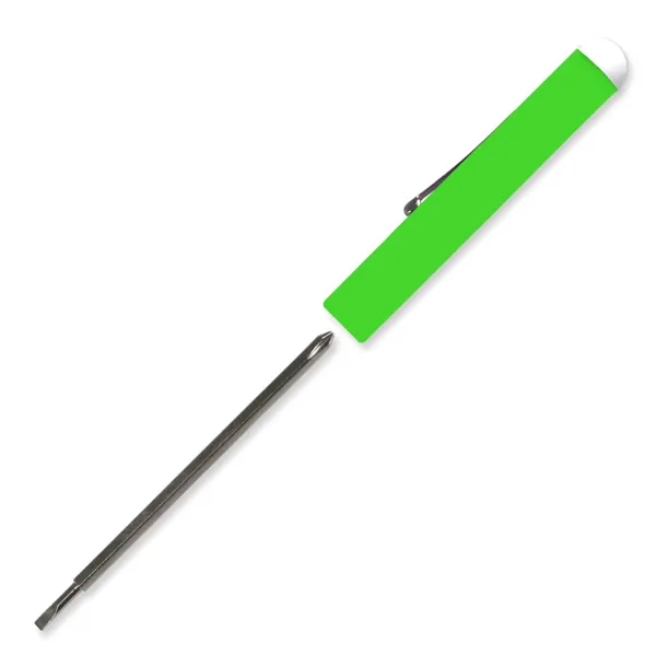 Fluorescent Green color option for Pocket Screwdriver Reversible Tech Blade + Button Top