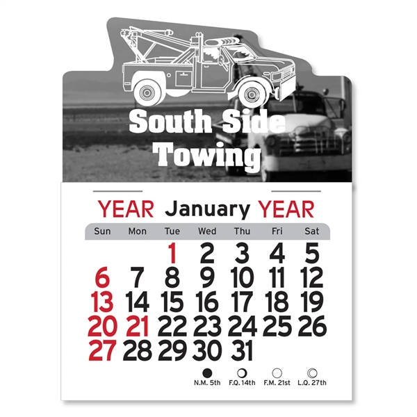 White color option for Adhesive Peel N Stick® Calendar   Tow Truck