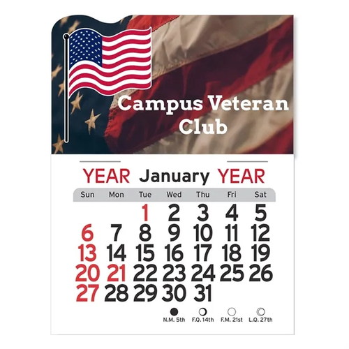 Main photo of Adhesive Peel N Stick® Calendar   American Flag