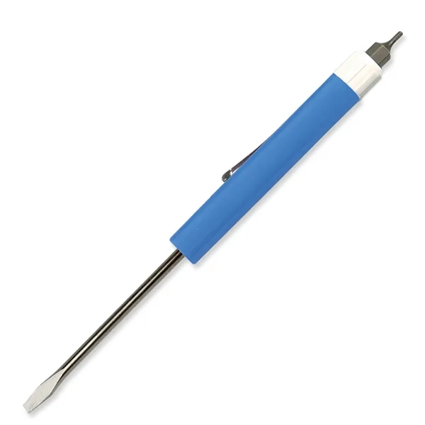 Bright Blue color option for Pocket Screwdriver 1/8" Flat Tip Blade + Hex Bit Top