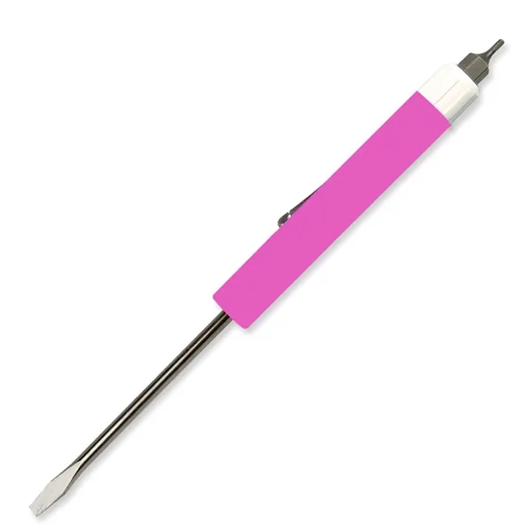 Pink color option for Pocket Screwdriver 1/8" Flat Tip Blade + Hex Bit Top
