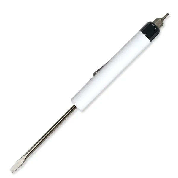 White color option for Pocket Screwdriver 1/8" Flat Tip Blade + Hex Bit Top