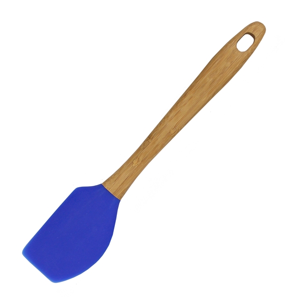 Natural Bamboo-Royal Blue Silicone Head color option for Bamboo Spatula