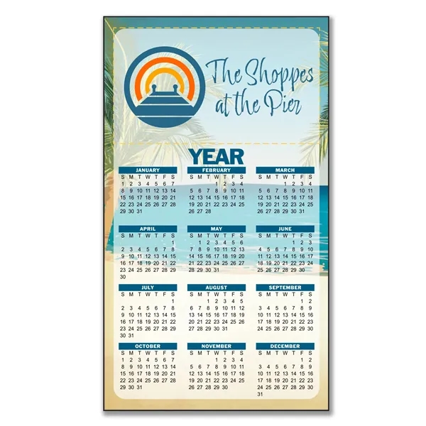White color option for 4" X 7" Large Magnetic Calendar 30 Mil