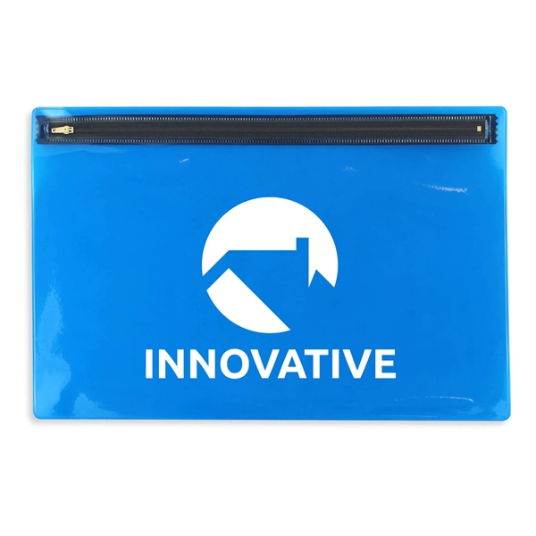 Translucent Dark Blue color option for Translucent Vinyl Nylon Zipper Portfolios
