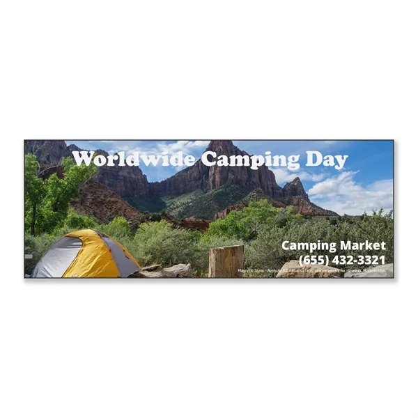 White color option for Rectangle 3.5" X 8" Magnetic Sign   Full Color