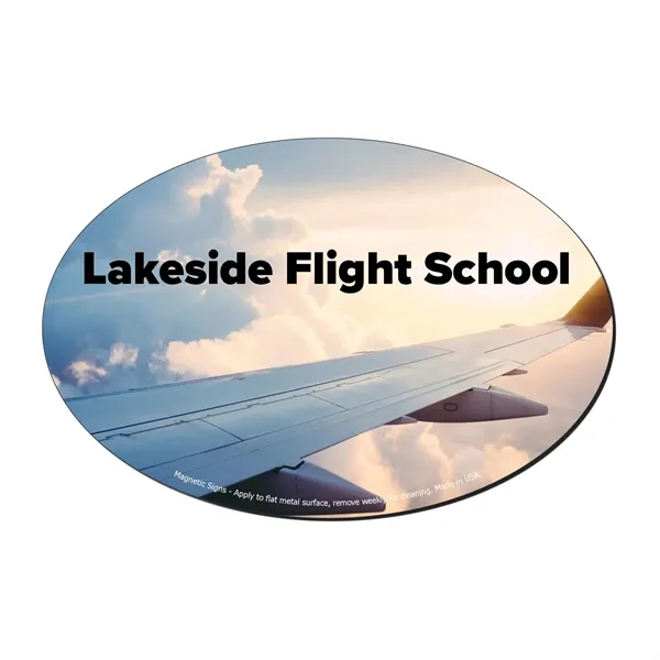 White color option for Oval 4" X 6" Magnetic Sign   Full Color