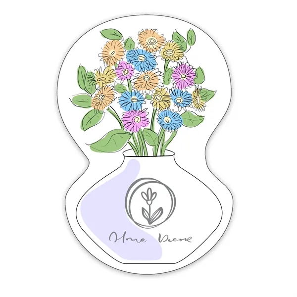 White color option for Flowers With Vase Shaped Note Keeper™ Magnet 20 Mil